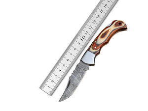 2026 Venta al por mayor OEM Cuchillo de bolsillo plegable de supervivencia de acero de Damasco de grado industrial hecho a mano con mango de madera hermoso y punta de cuchilla afilada - Product Image 6