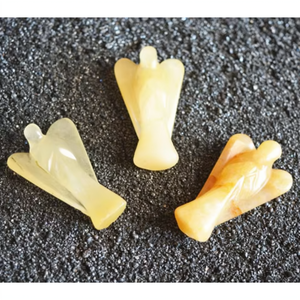 Wholesale 2 Inch Handmade Real Touch <b>Crystal</b> Crafts Yellow Aventurine <b>Angel</b> Figurines Natural Agate Mascot Reiki Rocks Feng Shui - Product Image 3