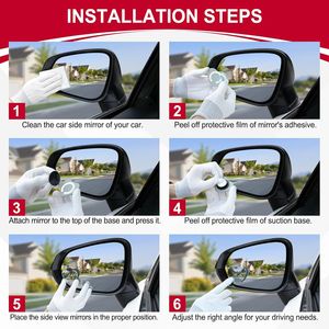 Specchietti retrovisori laterali convessi HD a forma di cuore regolabili, senza cornice, con vetro, grandangolari, per auto, design adesivo - Product Image 4