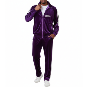 Fabricant de vêtements OEM, veste et pantalon réversibles en molleton de coton imprimé de haute qualité pour l'hiver, ensembles de survêtements pour hommes, 2 pièces - Product Image 5