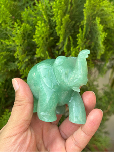 Hand Carved Green Aventurine <b>Elephant</b> Figurine Natural Crystal Decor OEM ODM Wholesale Supplier - Product Image 4