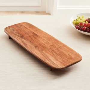 Bandeja de madera de dos compartimentos para servir bocadillos, galletas, suministros para restaurantes y cafeterías, precio al por mayor, bandejas y platos decorativos - Product Image 3