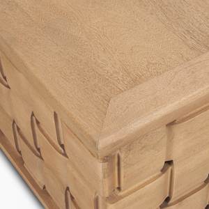 โต๊ะกลางห้องนั่งเล่นทรงสี่เหลี่ยมทำจากไม้มะม่วงเนื้อแข็ง ขอบคม ผิวเรียบ ฐานแกะสลักด้วยเครื่อง CNC ทันสมัย - Product Image 5