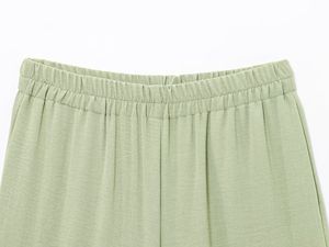 Loose Fit Solid Elastic Waist Mid Waist Straight Casual Autumn Canvas 100% Cotton Men's <b>Trousers</b> - Product Image 4