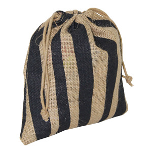 Sac de courses à cordon 2026 Nouveau design Vente directe usine Pochette en jute rayée personnalisable avec design sur mesure - Product Image 2