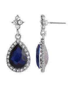 Orecchini pendenti in cristallo blu color argento |   2028 - Product Image 1