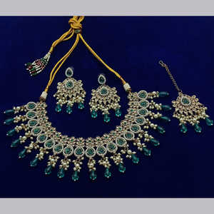 Ensemble de colliers de bijoux fins en pierre de Kundan plaquée or 10581253MG - Product Image 1