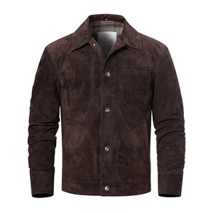 Mens <b>Suede</b> <b>Leather</b> <b>Jacket</b> Smart Casual Outerwear Fine Texture Modern Fit OEM Wholesale Factory Sample Service Available New - Product Image 1
