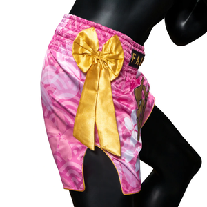 Shorts de Muay Thai Fairtex con Diseños Únicos, Shorts de Muay Thai Personalizados, Shorts de Kickboxing de Satén Rosa, Shorts de Boxeo, Proveedor OEM - Product Image 4