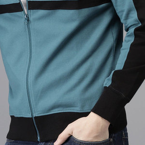 Sudadera con capucha de lana de algodón Streetwise ajustada para hombre, sudaderas de calidad, diseño de cremallera 3D, logotipo bordado, patrón sólido, liso, lavado a la piedra - Product Image 5