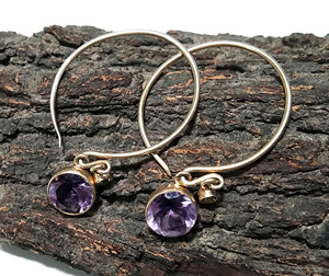 Amethyst Earrings 925 Sterling Silver Silver Plated Natural Amethyst Dangle <b>Drop</b> Bohemian Style Certified Handmade Gemstone - Product Image 6