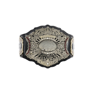 Ceinture de champion du monde de lutte personnalisable, qualité supérieure, design personnalisable, noir et argent - Product Image 1