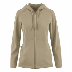 Blouse médicale à capuche zippée pour femme, uniforme d'infirmière, vêtement de travail pour médecin, coupe ajustée et extensible, haute qualité - Product Image 5