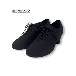 Chaussures de danse latine noires à lacets, pour la danse de salon, la danse rythmique moderne, l'enseignement, la pratique, la performance professionnelle - Product Image 1