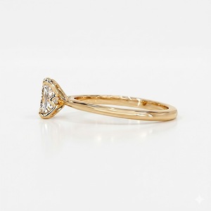 Prêt à être expédié, bague solitaire en diamant de laboratoire de 2 carats, couleur V E, certifiée IGI, platine 950, diamant émeraude certifié IGI, pour tous les jours - Product Image 3