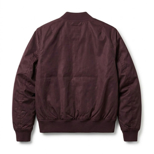 Men's Knitted Fleece Polyester Cotton <b>Bomber</b> <b>Jacket</b> Windproof <b>Lightweight</b> Ribbed Cuffs Breathable Quick Dry Front Customized - Product Image 2