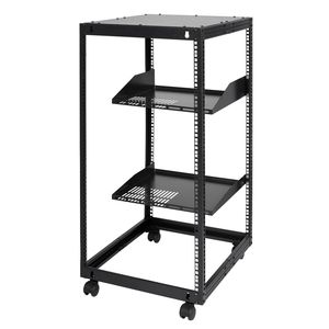 Rack de servidor de marco abierto 20U, gabinete de servidor de red independiente con montaje en pared y profundidad ajustable de 23-40, con 4 postes, marca Cas - Product Image 1
