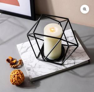 Portavelas Hexagonal de Metal Geométrico, Resistente al Calor, Decoración para el Hogar - Product Image 2