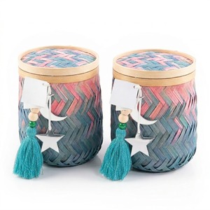 Premium Woven Bamboo <b>Gift</b> Basket With Lid Tassel Design Ramadan <b>Eid</b> Bamboo <b>Gift</b> <b>Box</b> Islamic Home Decor Table Decor - Product Image 6