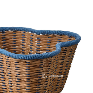 Luxury Vintage Rattan Storage <b>Baskets</b> with Colored Rim-Eco-Friendly Kitchen & Bathroom Organizer & Vanity <b>Basket</b> - Product Image 2