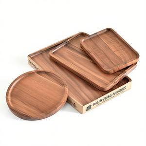 ถาดไม้สำหรับเสิร์ฟชา กาแฟ ขนม อาหารเช้า ใช้ในครัว ห้องรับประทานอาหาร ของตกแต่งบนโต๊ะอาหาร - Product Image 2