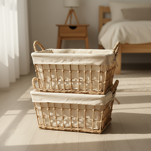 Wholesale Natural Water Hyacinth <b>Basket</b> Handcrafted Woven Storage Bin Eco-Friendly Organizer for <b>Laundry</b> Clothes Toys Durable - Product Image 3