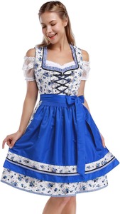 Disfraz de Dirndl para Mujer Adulta, Traje Bávaro Tradicional Alemán, Vestido de Poliéster para Festival de Cerveza, Cosplay, TV/Película - Product Image 2