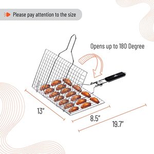 Cestello per Griglia BBQ in Acciaio Inox per Grigliare Pesce e Verdure all'Aperto - Product Image 3