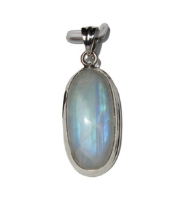 Colgante hecho a mano de Plata de Ley 925 de alta calidad, cabujón ovalado de piedra lunar con ajuste de bisel, joyería de piedras preciosas - Product Image 2
