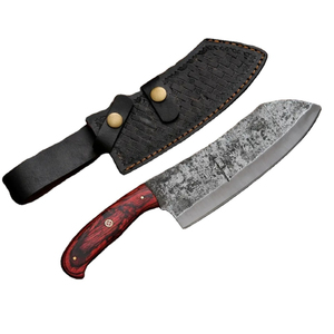 Cuchillo de Chef Burraq Hecho a Mano con Acero de Damasco de Grado Industrial/DIY, Multifuncional, con Funda de Cuero, OEM/ODM Disponible - Product Image 4