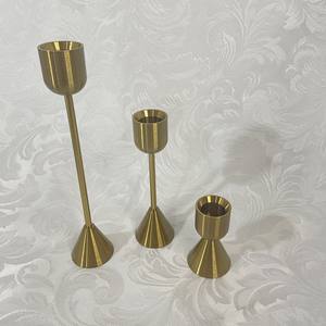 Vintage <b>Brass</b> <b>Candlesticks</b> Wedding Decor Graduated Mismatched Set <b>Brass</b> Candleholders Set of 7 - Product Image 1