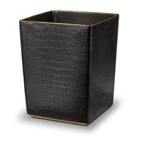 Poubelle à déchets en cuir à poser au sol, couleur noire, style français, poubelle à déchets secs, accessoires modernes pour la maison