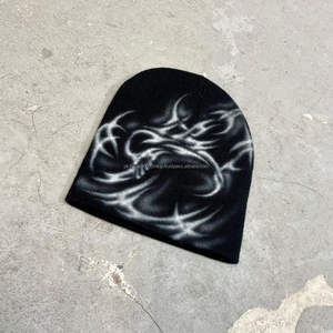 Fabrication de haute qualité personnalisé Vintage jeunesse à la mode Y2k hommes femmes Jacquard hiver caractère imprimé tricoté bonnet chapeaux - Product Image 3