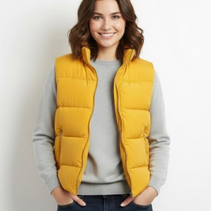 Doudoune sans manches unisexe légère en polyester/coton, coupe slim, pour l'été, vente en gros, ODM, marque personnalisée, teinte unie, 140g - Product Image 4