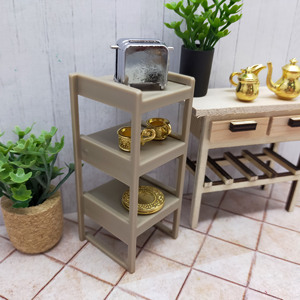 Estante en miniatura a escala 1:12, muebles para casa de muñecas, estante de exhibición de plástico, modelo mini beige para decoración del hogar, para mayores de 14 años - Product Image 4