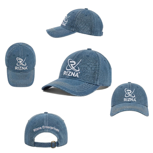 Casquette de baseball unisexe personnalisée OEM RIZNA ENTERPRISES en coton 100% de haute qualité, broderie chaîne lavée, logo imprimé à pois, 6 panneaux - Product Image 6
