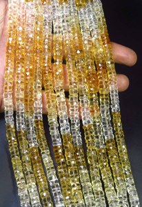 Cuentas de Citrino Natural Multicolor Heishi de 6 mm, Corte Facetado Amarillo, Hilo de 16 Pulgadas, Perforado en el Centro, para Joyería DIY - Product Image 3