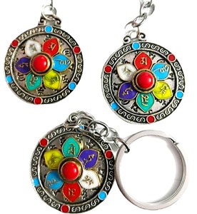 Asthamangal Gift & Craft Handmade Alloy Metal <b>Keychain</b> with Buddhist Signs Cute Design for Promotional Use - Product Image 1