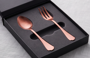 Juego de Cubiertos Modernos en Tono Oro Rosa, Acabado Mate, Acero Inoxidable Resistente al Óxido, Cubertería para Bodas y Cenas - Product Image 6