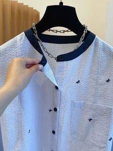Camisa de mujer con estampado de cuello redondo, elegante, vintage, transpirable, informal de oficina, nueva moda de verano 2026 al por mayor - Product Image 5