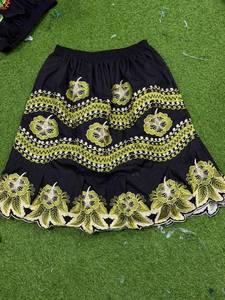Women's Bohemian A-Line Embroidered <b>Skirt</b> With Floral Pattern <b>Elastic</b> Waist Soft Cotton Mini <b>Skirt</b> All Seasons Wear - Product Image 1