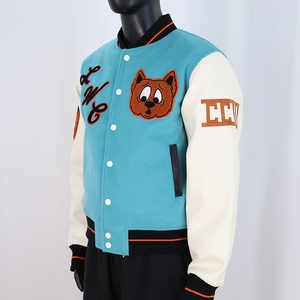 Chaqueta Varsity de Moda para Hombre, con Botones a Presión, Bordado Chenille y Cuello Alto, Estilo Urbano, Gran Venta - Product Image 3