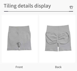 Short de sport taille haute pour femme, extensible, effet push-up fessier, pour le yoga et l'entraînement, fabriqué sur mesure par un fournisseur - Product Image 6