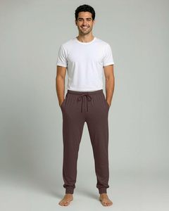 Pyjama pour homme en coton doux à manches longues, écologique, à séchage rapide, confortable, vêtements de maison décontractés, t-shirt et short assortis - Product Image 2