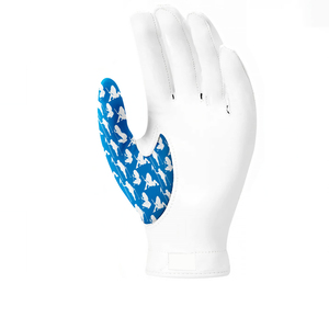 DARIB IMPEX Right Hand White Golf Glove Goatskin Leather Breathable Half Finger Non-<b>Slip</b> Pull Closure Men Embossed Sports - Product Image 1