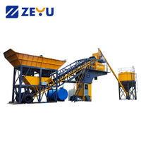 Centrale à béton mobile YHZS75 montée sur remorque, ensemble complet, 75m³/h, équipement de malaxage de béton pour autoroute, fabriqué en Chine