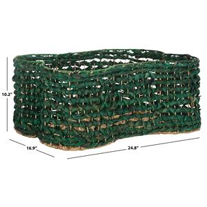 Panier en jacinthe d'eau tressé en forme d'os vert, fait main, pour rangement, vente en gros, écologique, fabriqué au Vietnam - Product Image 3