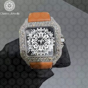 Reloj de Cristal de Lujo para Mujer Charm Jewels, Esfera Cuadrada, Movimiento de Cuarzo Analógico, Correa de Cuero, 38 mm, Joyería de Moda - Product Image 2