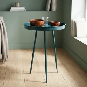 Modern Powder Coated Iron Tripod <b>Table</b> Modern <b>Round</b> <b>Tray</b> Top Accent Side <b>Table</b> for Living Room Furniture - Product Image 4