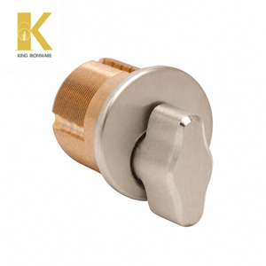 Serrure cylindrique en laiton à commande par bouton rotatif sans clé, en acier inoxydable satiné 28 mm, pour portes d'entrée commerciales et résidentielles - Product Image 5